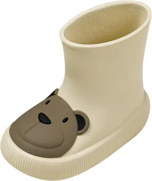 Classic Children Rainboots Rubber Children Water Shoes Rain Boots Kids Baby Cartoon Shoes Girls Dress Shoes Size 5 (White, 12 Little Child)