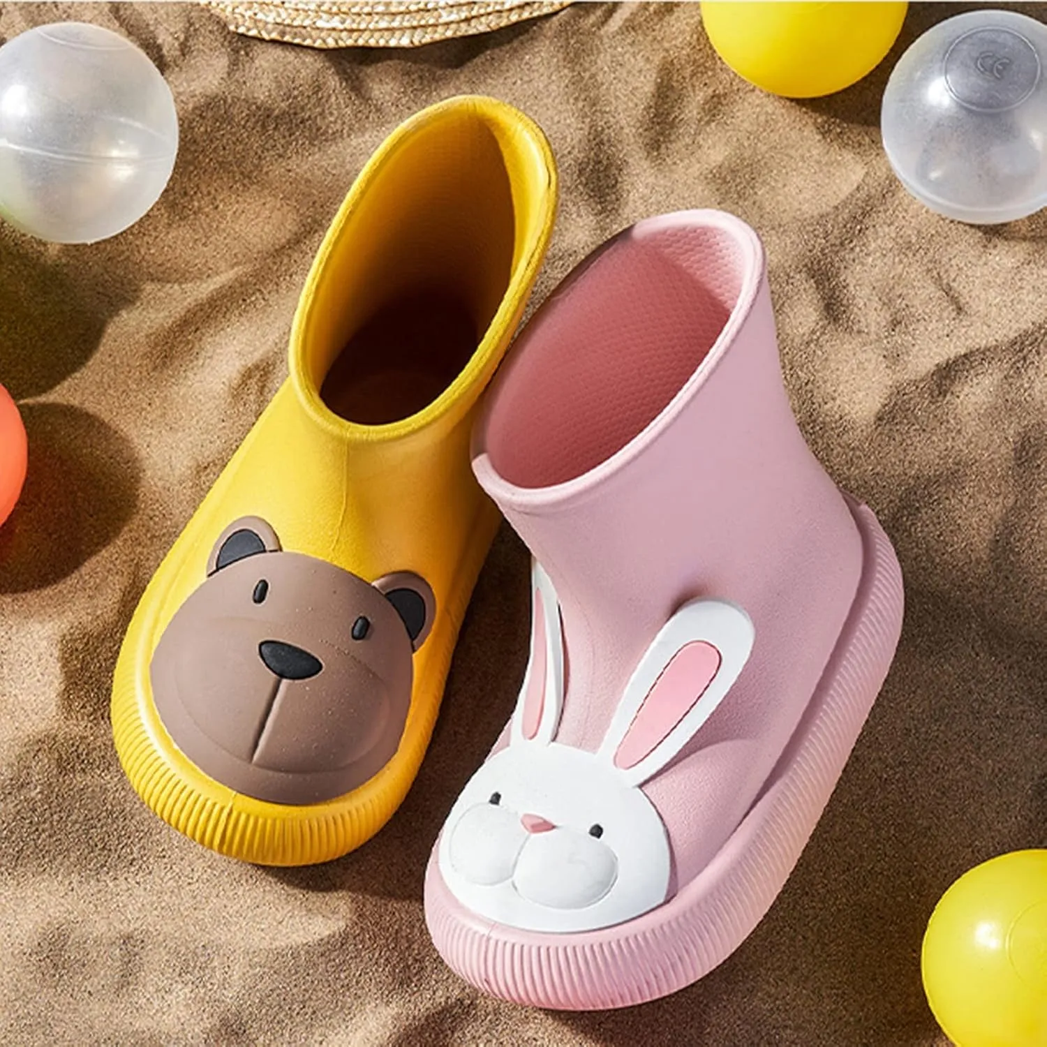 Classic Children Rainboots Rubber Children Water Shoes Rain Boots Kids Baby Cartoon Shoes Girls Dress Shoes Size 5 (White, 12 Little Child)