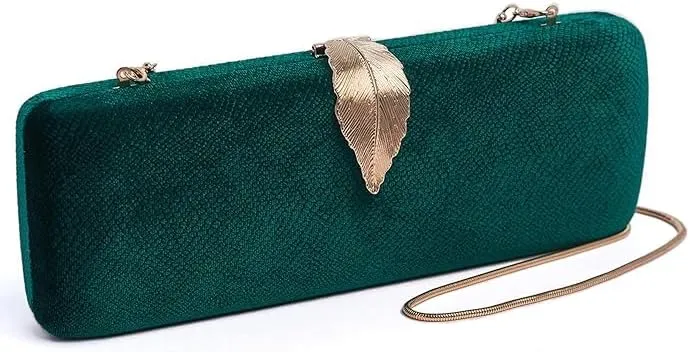 Clutch Bags for Women, Girls - Ladies Stylish Evening Party Hand Clutches - Wedding Bridal Purse - Crossbody Sling Bag with Chain Strap, 1pcs