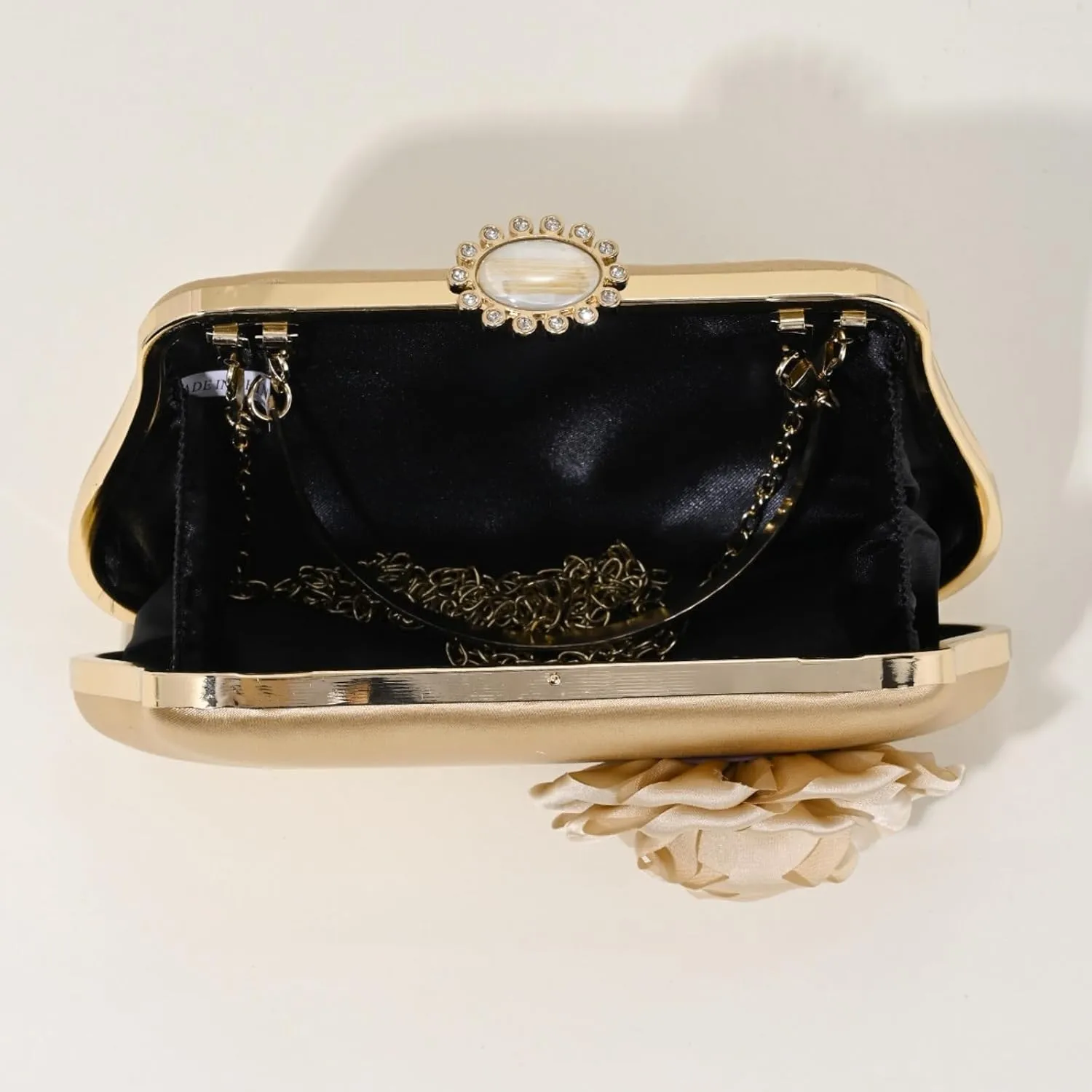 Clutch Purses Flower for Women,Evening Bags and Clutches Bag with Chain for Weddings Formal Prom Party(Pink)