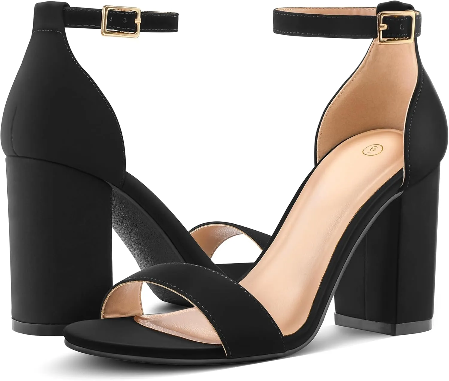 COASIS Women's Chunky Block Heels Open Toe Ankle Strap 3.5 Inch Heeled Sandals