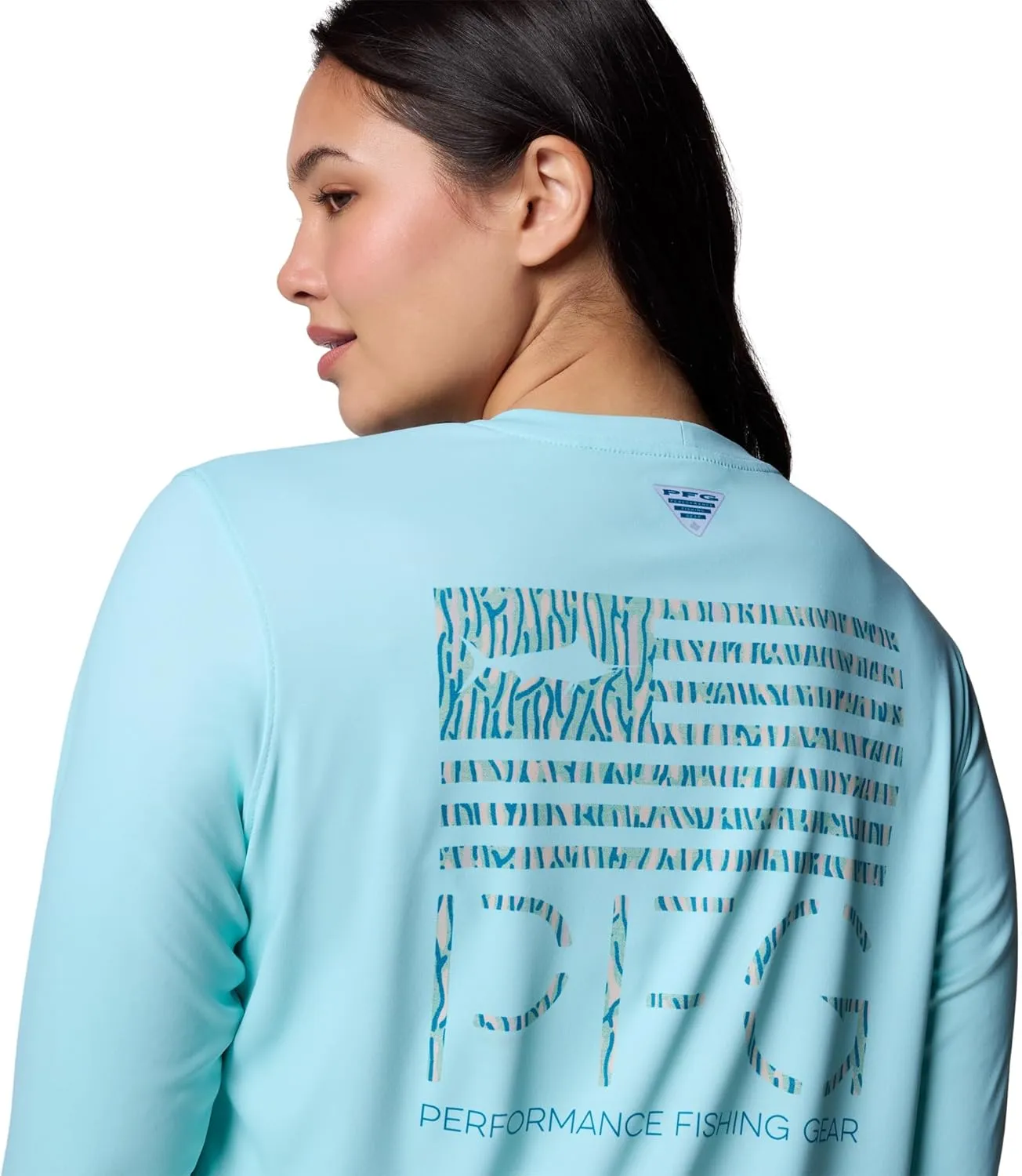 Columbia Women's Tidal Tee PFG Fish Star Long Sleeve