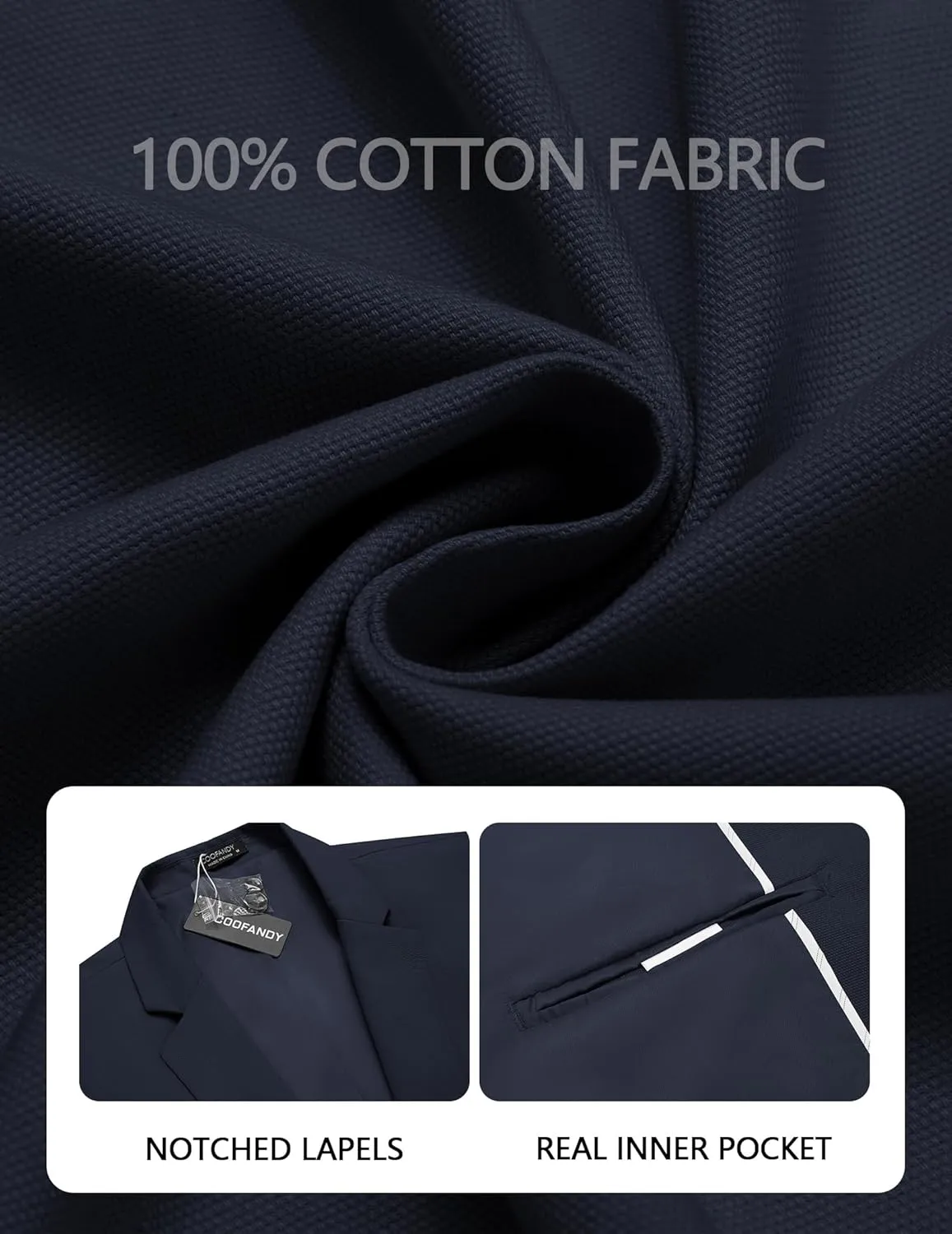 COOFANDY Men's Casual Blazers Sport Coats Slim Fit Cotton Sport Jackets 1 Button Lightweight Suit Jackets