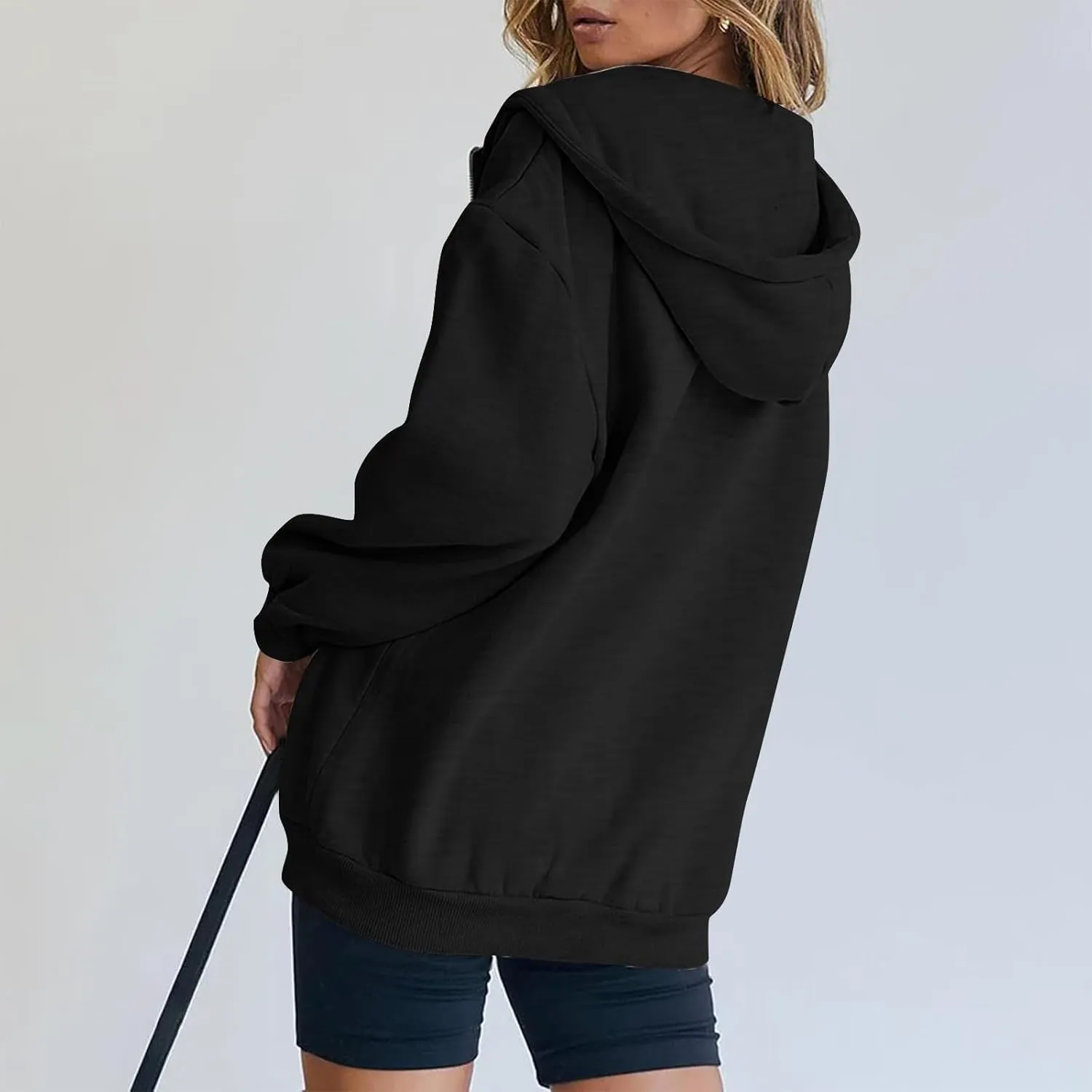 COTECRAM Womens Zip Up Hoodies Oversized Lightweight Hooded Sweatshirt Casual Long Sleeve Jacket Y2K Fall Clothes