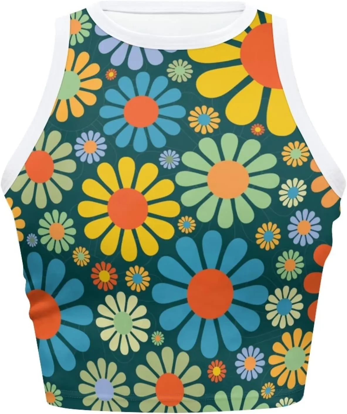 Crop Tops for Women Tank Tops Basic Style Sleeveless Racerback Halter Neck Fitted Tops