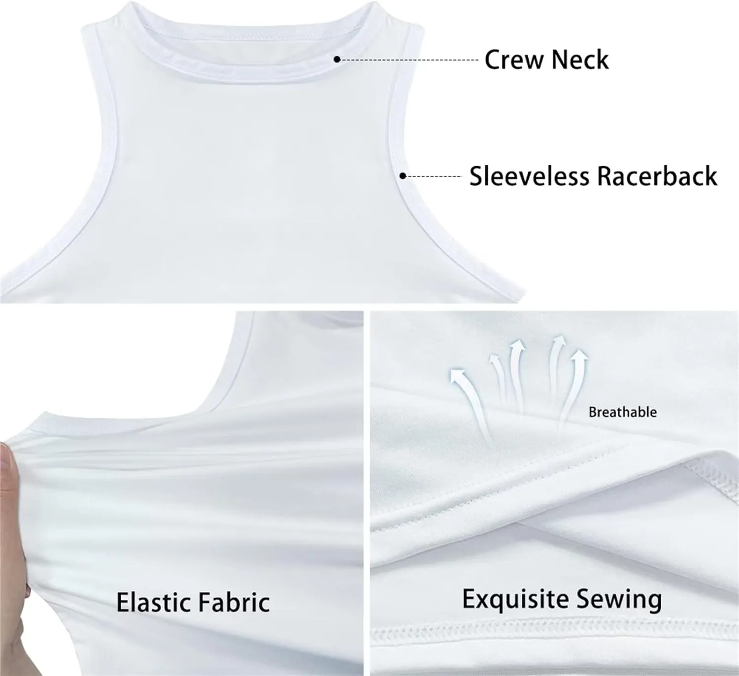 Crop Tops for Women Tank Tops Basic Style Sleeveless Racerback Halter Neck Fitted Tops