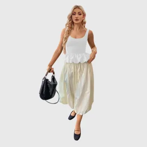 Crop Tops for Women Tank Tops Going Out Tops Sleeveless Backless Ruffle Hem Cami Shirt Summer Cute Tops