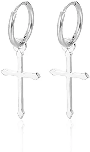 Cross hoop earrings,cross earrings,hoop earrings,cross hoops,minimalist earrings,small hoop earrings,gold cross earrings,dainty earrings