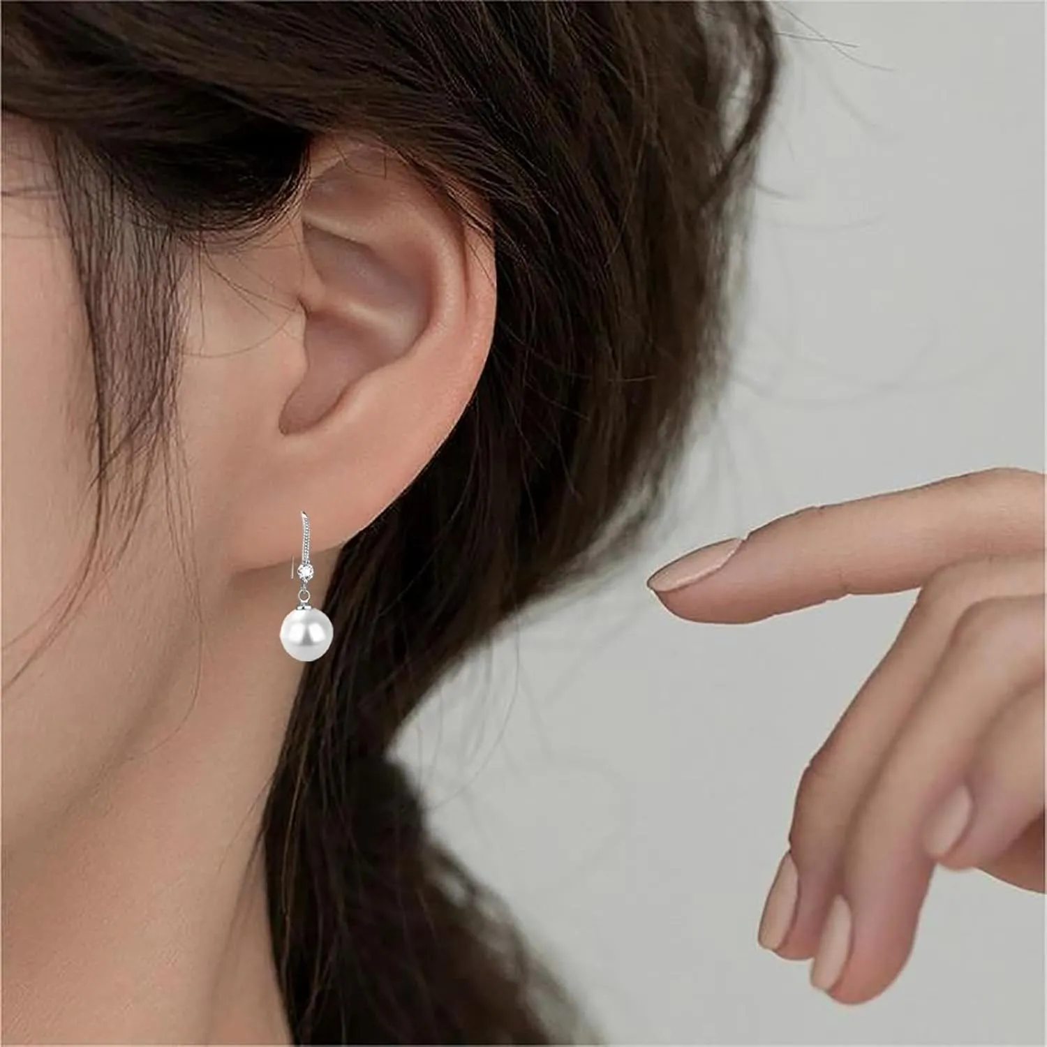 Dangle Stud Pearl Earrings for Women,925 Sterling Sliver Pearl Drop Earrings Party Birthday Jewelry Gifts for Mom Girlfriend