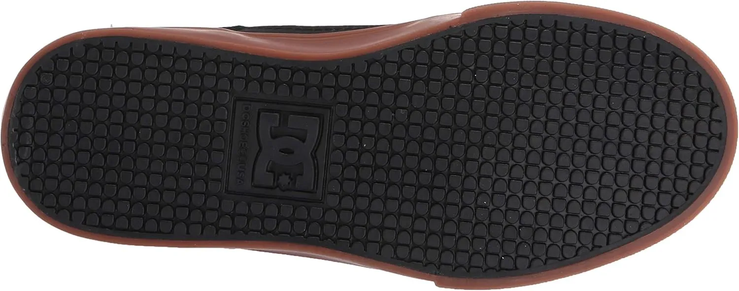 DC Boy's Pure High Top EV Skate Shoes With Ankle Strap and Elastic Laces