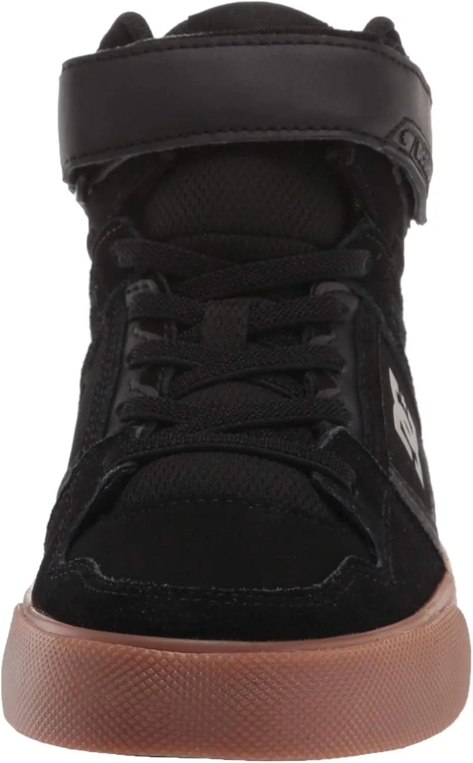 DC Boy's Pure High Top EV Skate Shoes With Ankle Strap and Elastic Laces