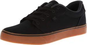 DC Men's Anvil Casual Skate Shoe, Black/Gum, 14
