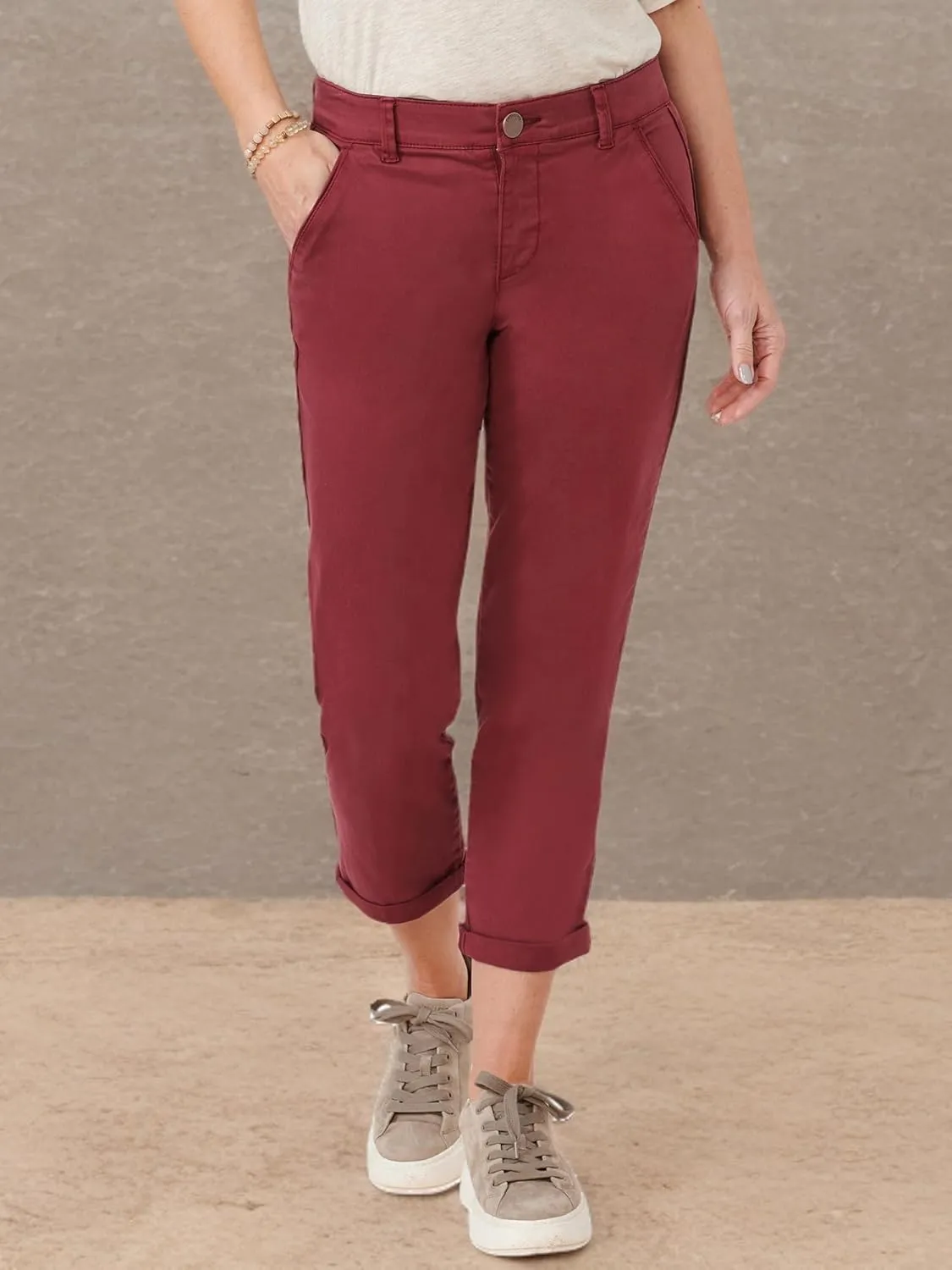 Democracy Women's Ab Solution High Rise Roll Cuff Trouser