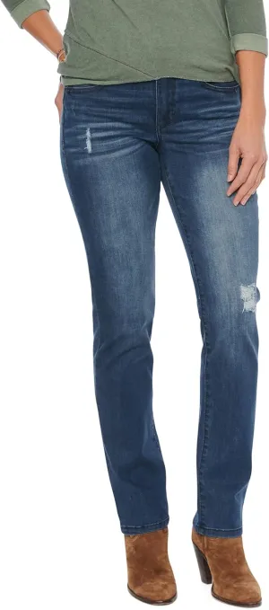 Democracy Women's Petite Ab Solution Straight Leg Jean