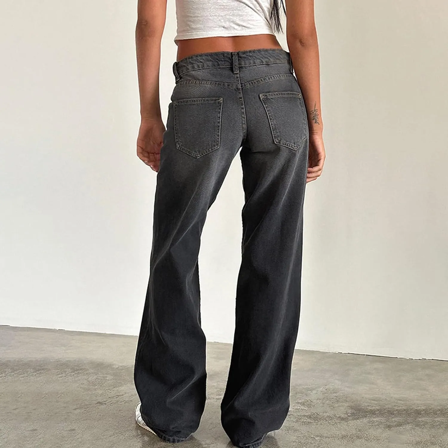 Denim Sweatpants Jeans for Women Boyfriend High Waited Baggy Wide Leg Jeans Y2k Streetwear Loose Denim Pants Pocket