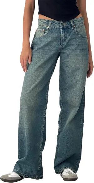 Denim Sweatpants Jeans for Women Boyfriend High Waited Baggy Wide Leg Jeans Y2k Streetwear Loose Denim Pants Pocket