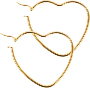 Didiseaon Heart Earrings Gold-plated Hoop Earrings for Women Love Heart Ornaments
