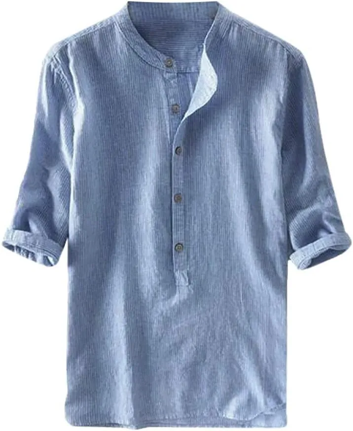 Dress Shirts for Men Short Sleeve Fashion Summer Tops Button Down Casual Cotton Linen Dress Vacation Shirts Blouses
