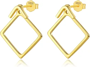 Ear Jacket Earrings 925 Sterling Silver Studs Front Back Earrings for Women Minimalist Geometric V Stud Earrings With Back Design