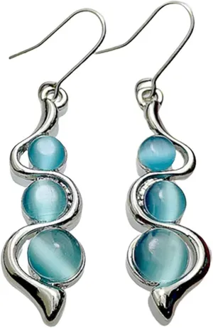Earring Hoop Stud Drop & Dangle, Women Fashion Faux Opal Curve Shape Pendant Dangle Hook Earrings Jewelry Gift for Women Teen Girls Birthday Christmas Friends Gift