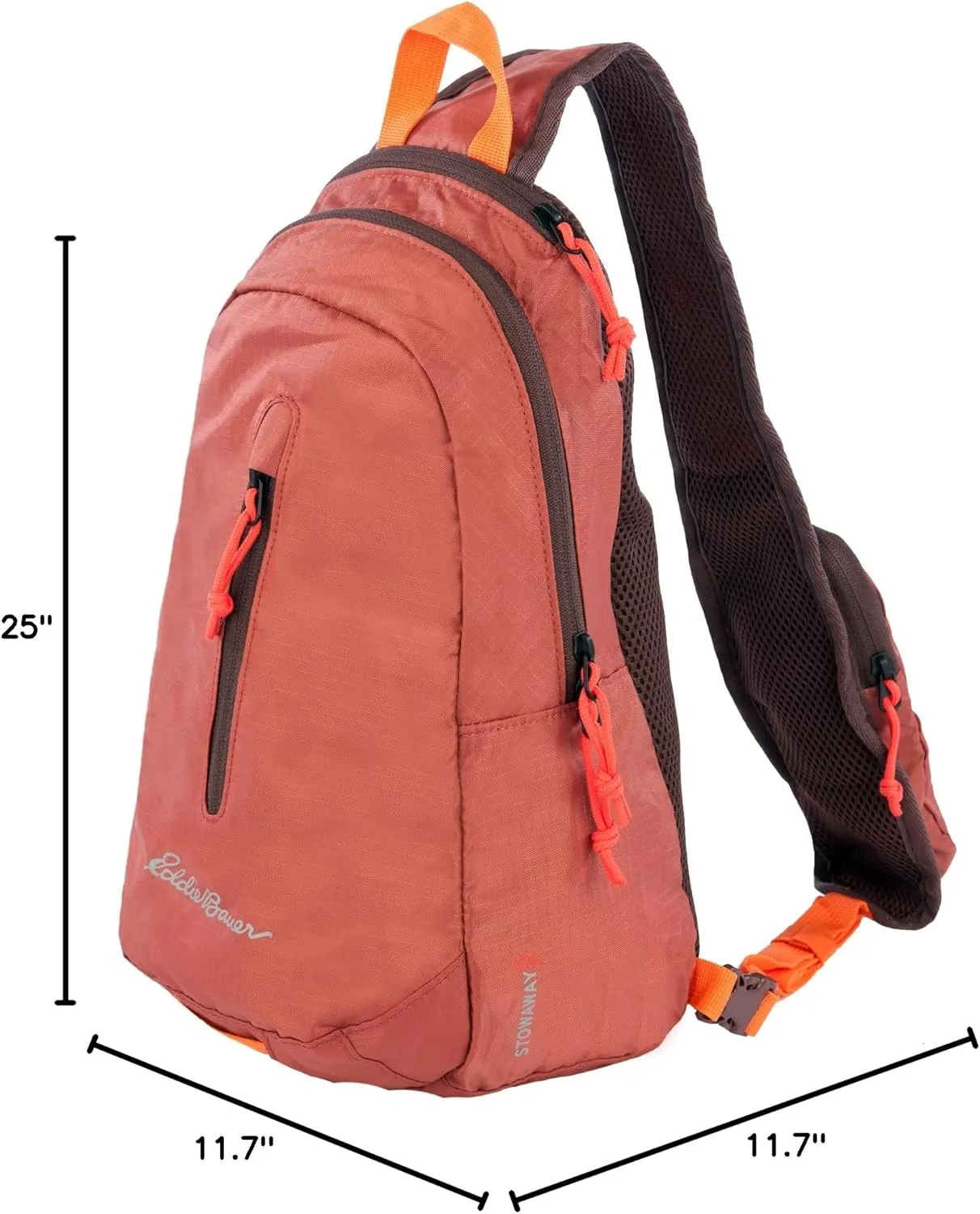 Eddie Bauer Stowaway Packable Sling Bag | Foldable | Travel | Outdoor | Lightweight | Compact | Everyday Carry | Ripstop Nylon | 10L - Maroon