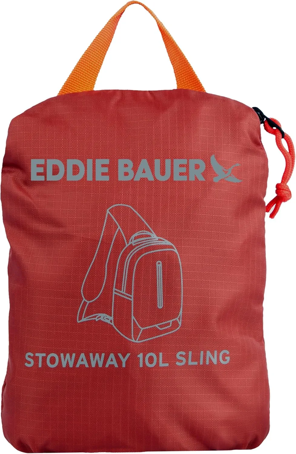 Eddie Bauer Stowaway Packable Sling Bag | Foldable | Travel | Outdoor | Lightweight | Compact | Everyday Carry | Ripstop Nylon | 10L - Maroon