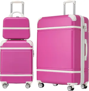 Elegant Pink Hardshell Luggage Set for Stress-Free Travel, Lightweight and Durable 3-Piece Spinner Suitcase Collection