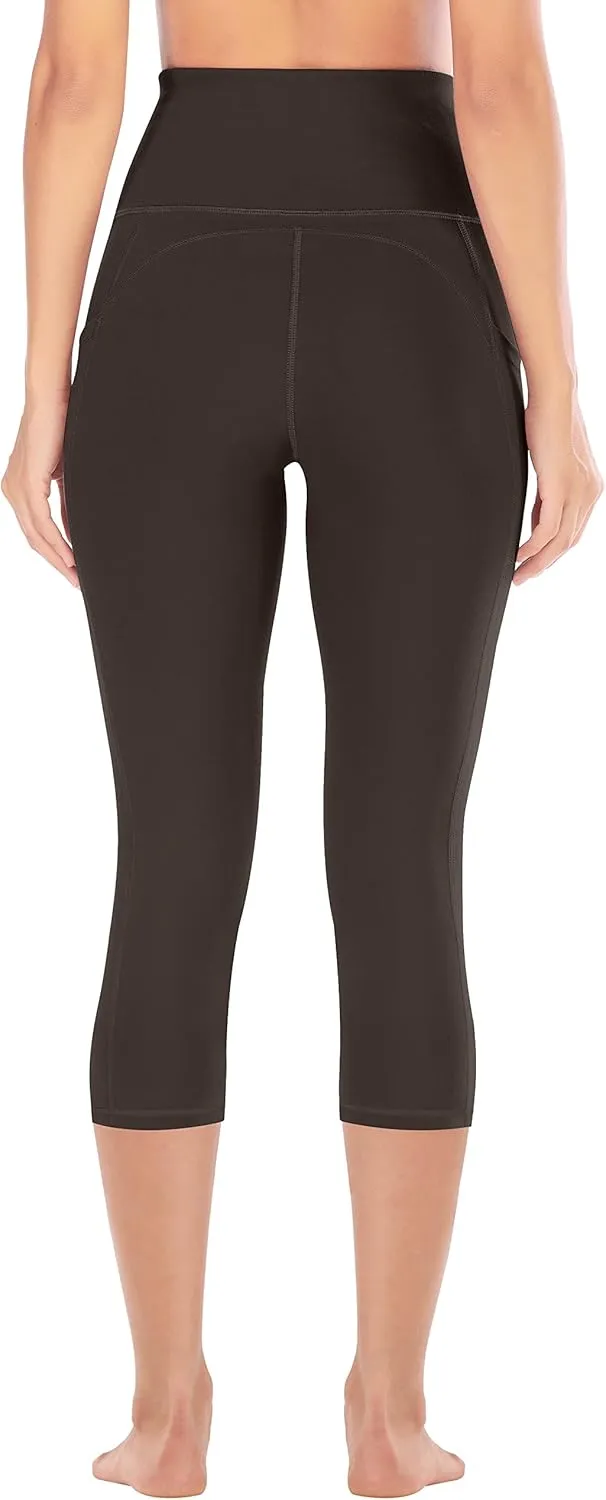 Ewedoos Womens Yoga Pants with Pockets Capri Leggings for Women Tummy Control Workout Leggings Compression Capris Pants