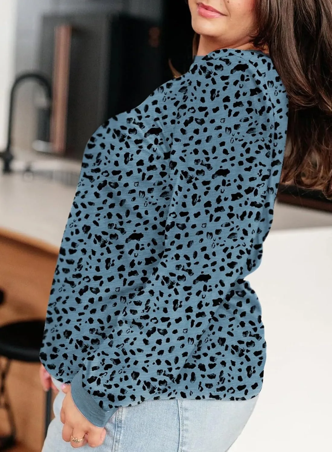 Eytino Plus Size Tops for Women Short Sleeve Crew Neck Polka Dot Print Casual Summer Loose Tee Shirts(1X-5X)
