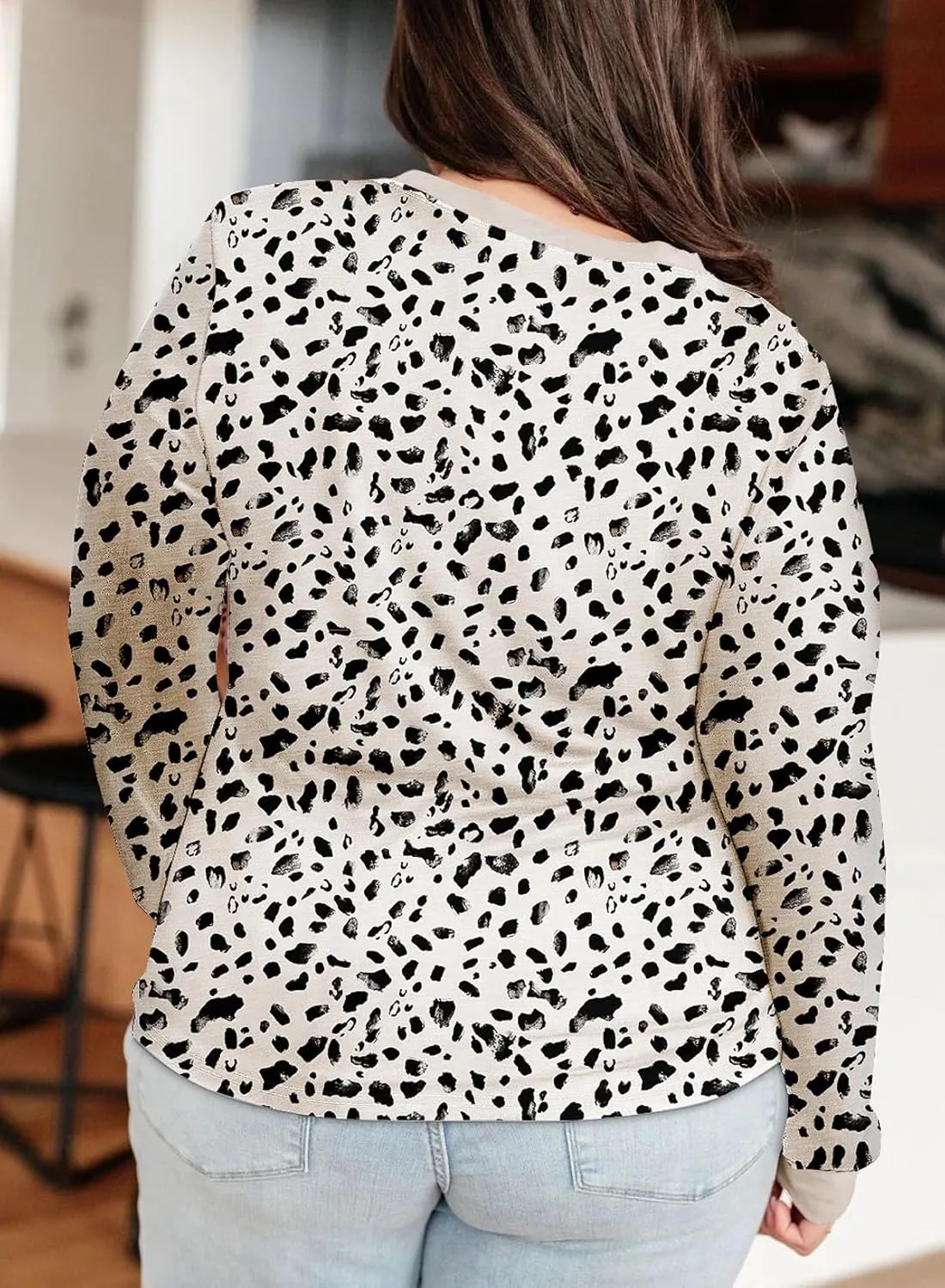 Eytino Plus Size Tops for Women Short Sleeve Crew Neck Polka Dot Print Casual Summer Loose Tee Shirts(1X-5X)