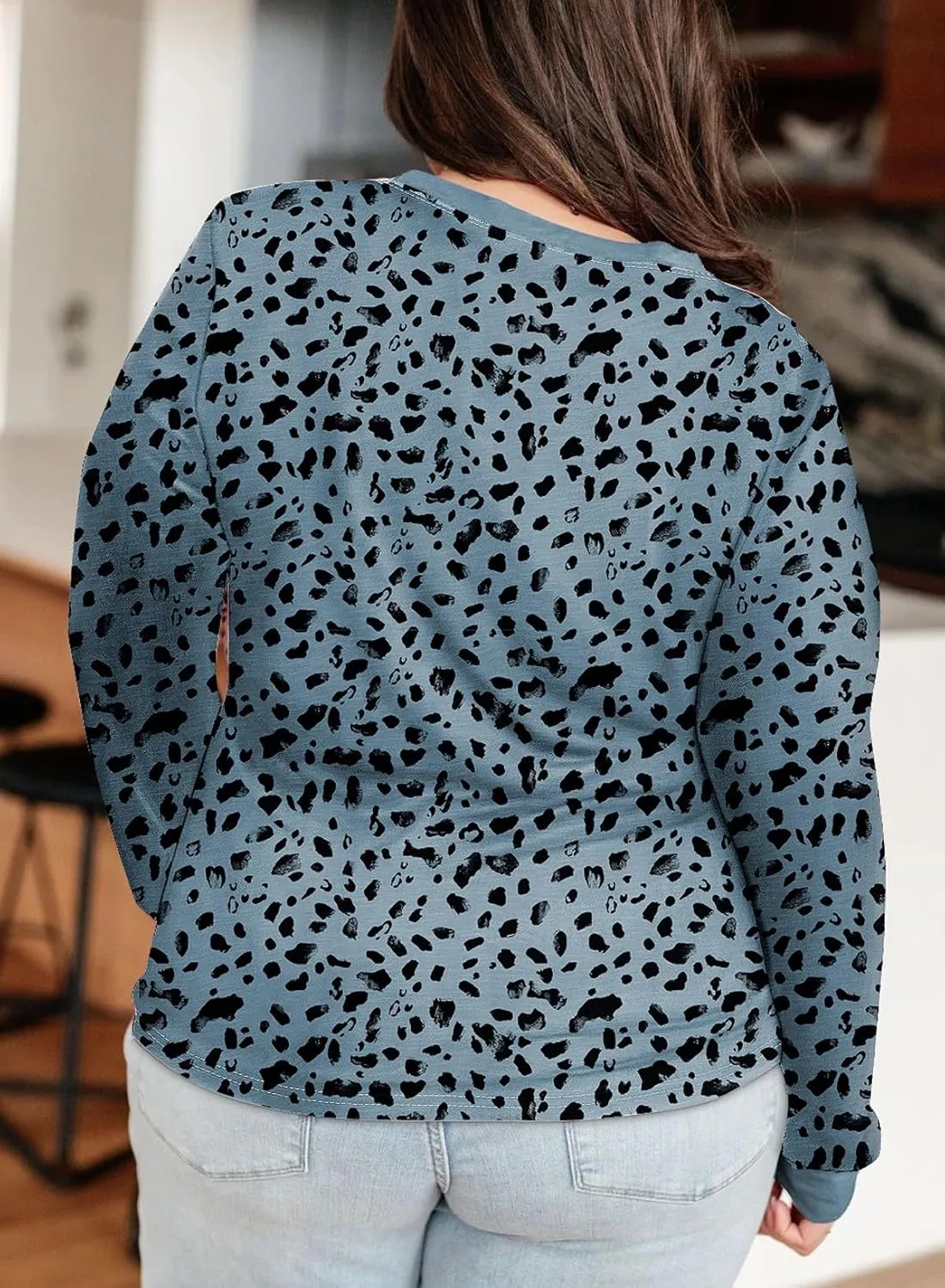 Eytino Plus Size Tops for Women Short Sleeve Crew Neck Polka Dot Print Casual Summer Loose Tee Shirts(1X-5X)