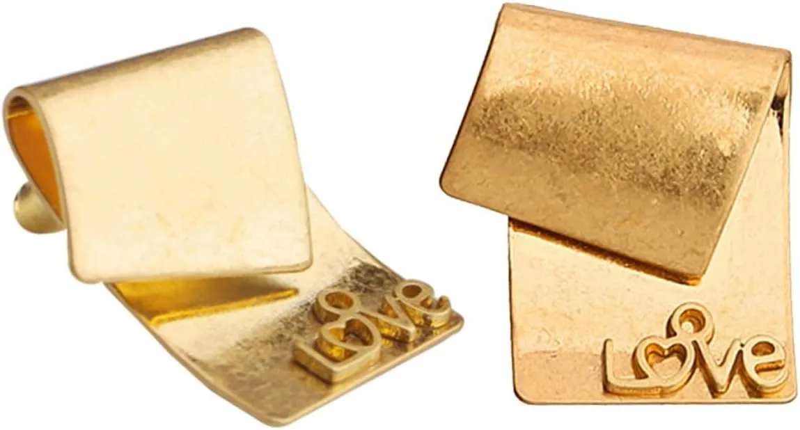 Fashionable Women's Earrings Geometric Letter Eardrop Square Studs Gold Plated Stylish Outfit Accessory