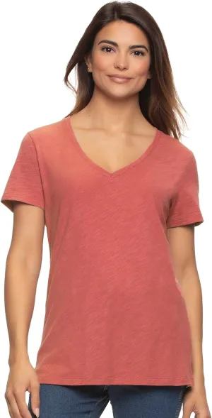 Felina Slub Jersey V-Neck Tee Soft, Lightweight, and Comfortable Short Sleeve T-Shirt for All-Day Wear