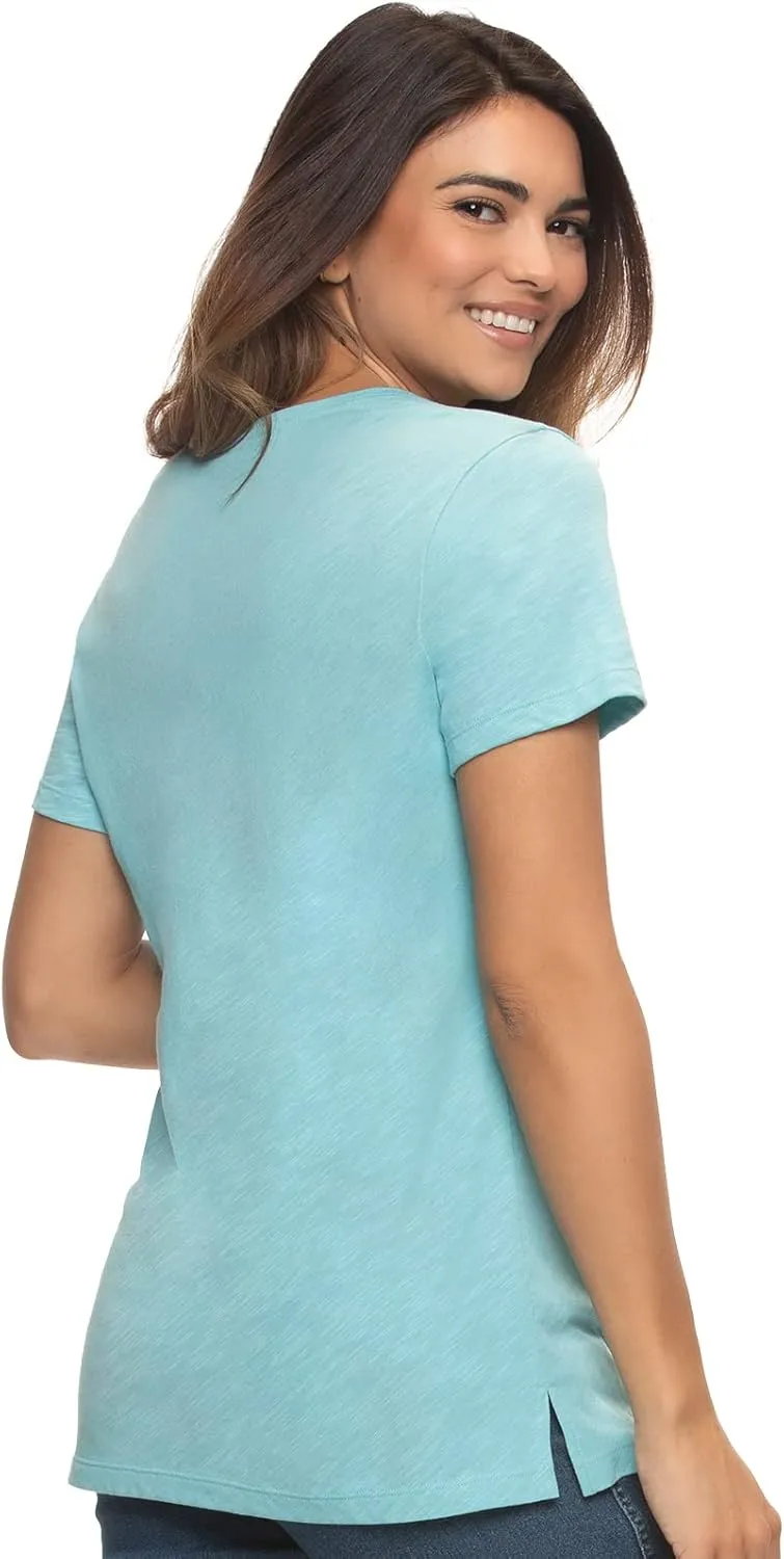 Felina Slub Jersey V-Neck Tee Soft, Lightweight, and Comfortable Short Sleeve T-Shirt for All-Day Wear
