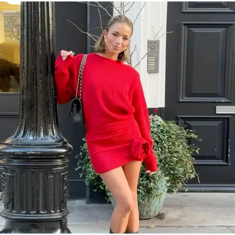 Fiery Elegance: The Perfect Red Sweater Dress