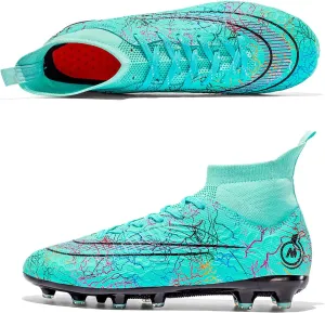 FLIOZY Mens High-Top Soccer Boots Big Kids Professional Training Shoes Athletic Soccer Shoes Turf Shoes Outdoor Football Shoes Sneaker