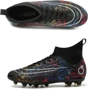 FLIOZY Mens High-Top Soccer Boots Big Kids Professional Training Shoes Athletic Soccer Shoes Turf Shoes Outdoor Football Shoes Sneaker