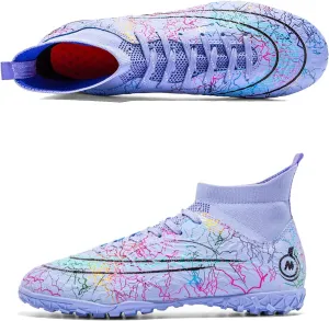 FLIOZY Mens High-Top Soccer Boots Big Kids Professional Training Shoes Athletic Soccer Shoes Turf Shoes Outdoor Football Shoes Sneaker