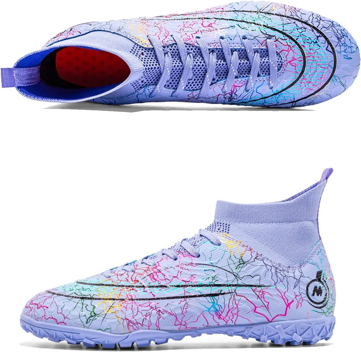 FLIOZY Mens High-Top Soccer Boots Big Kids Professional Training Shoes Athletic Soccer Shoes Turf Shoes Outdoor Football Shoes Sneaker