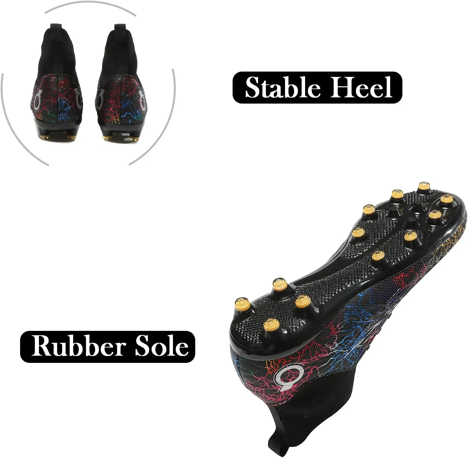 FLIOZY Mens High-Top Soccer Boots Big Kids Professional Training Shoes Athletic Soccer Shoes Turf Shoes Outdoor Football Shoes Sneaker