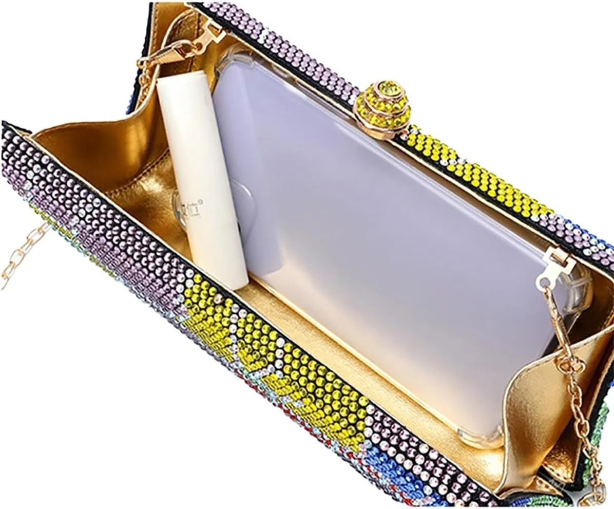 Flower Crystal Clutch Evening Bag Elegant Floral Wedding Purse Rhinestone Formal Cluth Handbag for Women Party Prom