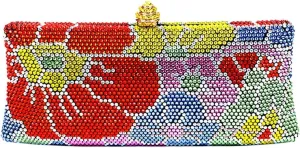 Flower Crystal Clutch Evening Bag Elegant Floral Wedding Purse Rhinestone Formal Cluth Handbag for Women Party Prom