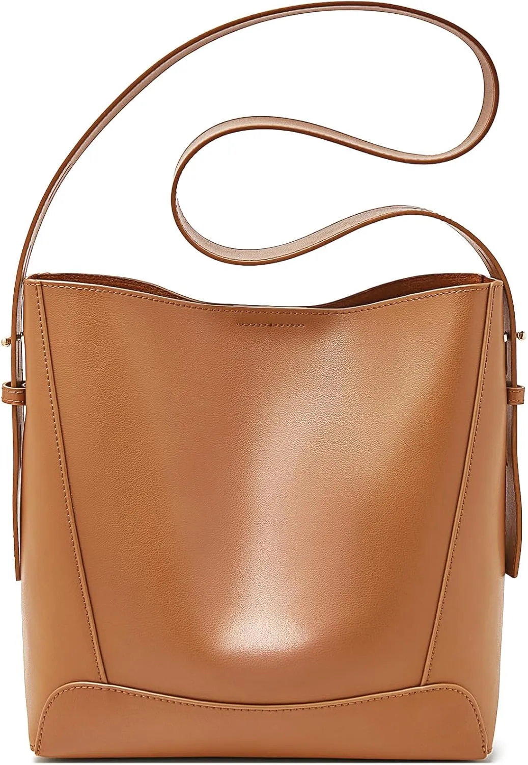 FOXLOVER Leather Bucket Tote Purse for Women Designer Tote Bag and Handbags Shoulder Bag with Pockets and Magnetic Snap