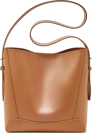 FOXLOVER Leather Bucket Tote Purse for Women Designer Tote Bag and Handbags Shoulder Bag with Pockets and Magnetic Snap