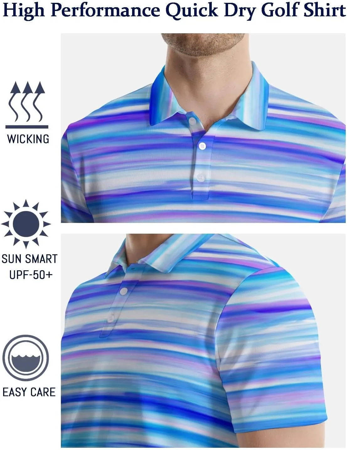 Funny Golf Shirts for Men Funny Golf Polo Shirts Men's Golf Shirts Moisture Wicking Quick Dry Short Sleeve Polo Shirts