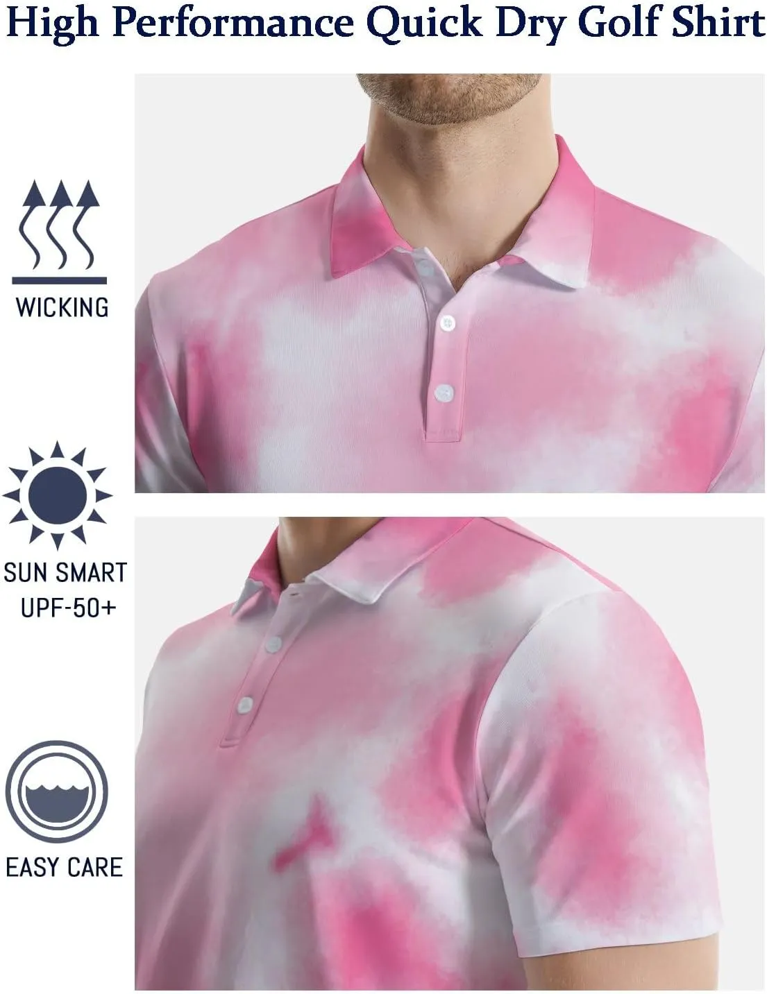 Funny Golf Shirts for Men Funny Golf Polo Shirts Men's Golf Shirts Moisture Wicking Quick Dry Short Sleeve Polo Shirts