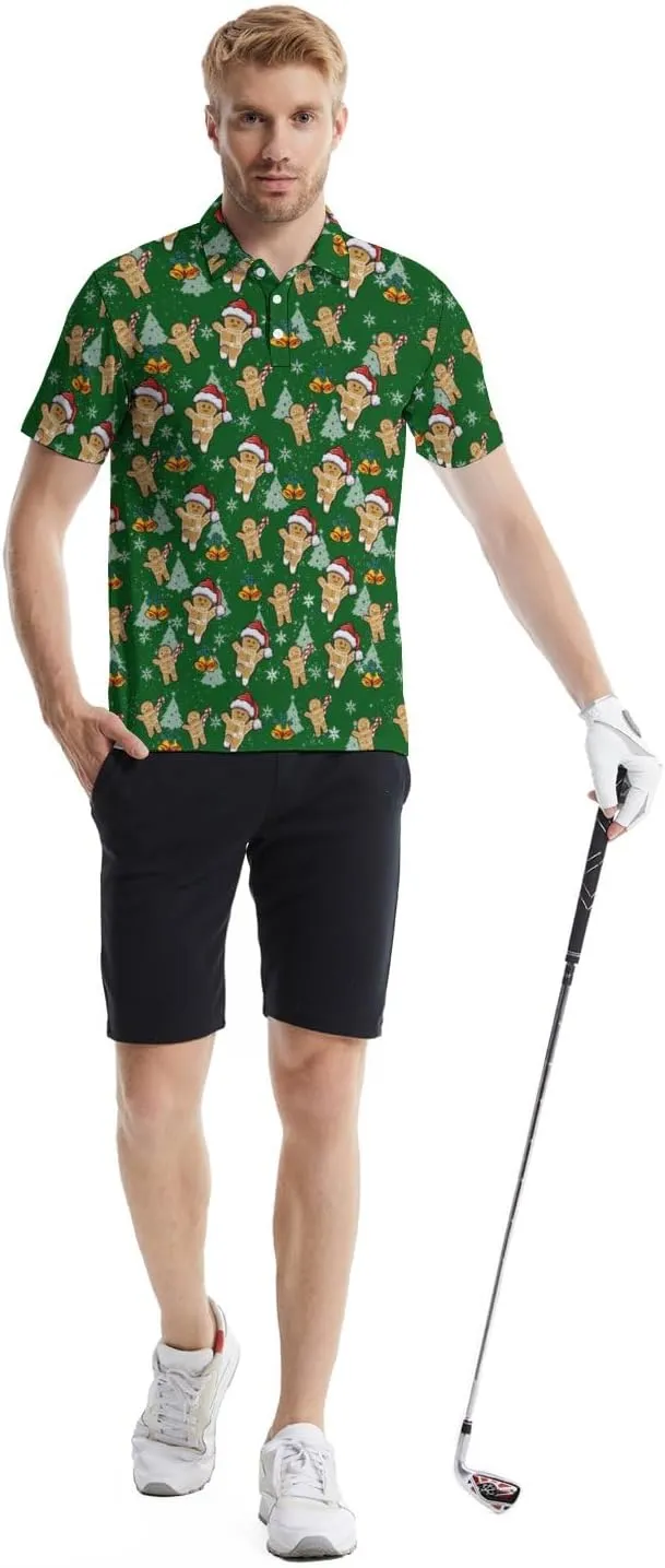 Funny Golf Shirts for Men Funny Golf Polo Shirts Men's Golf Shirts Moisture Wicking Quick Dry Short Sleeve Polo Shirts