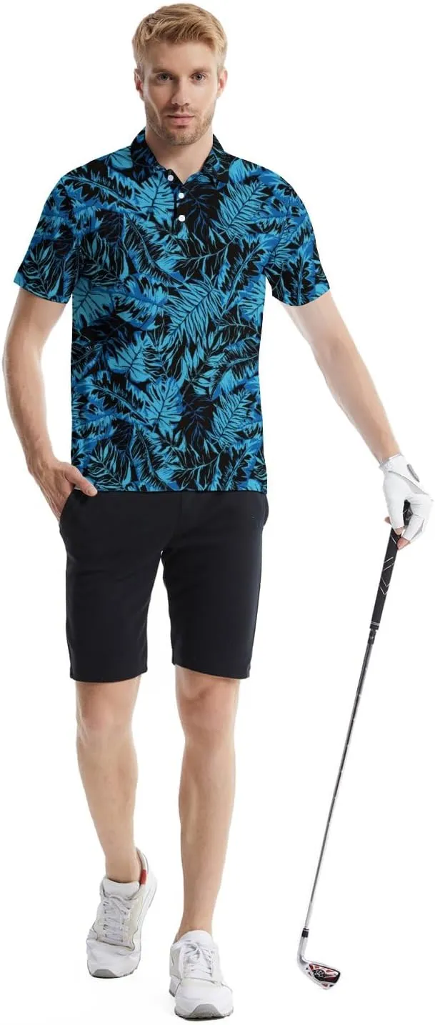 Funny Golf Shirts for Men Funny Golf Polo Shirts Men's Golf Shirts Moisture Wicking Quick Dry Short Sleeve Polo Shirts