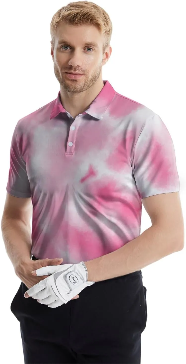 Funny Golf Shirts for Men Funny Golf Polo Shirts Men's Golf Shirts Moisture Wicking Quick Dry Short Sleeve Polo Shirts
