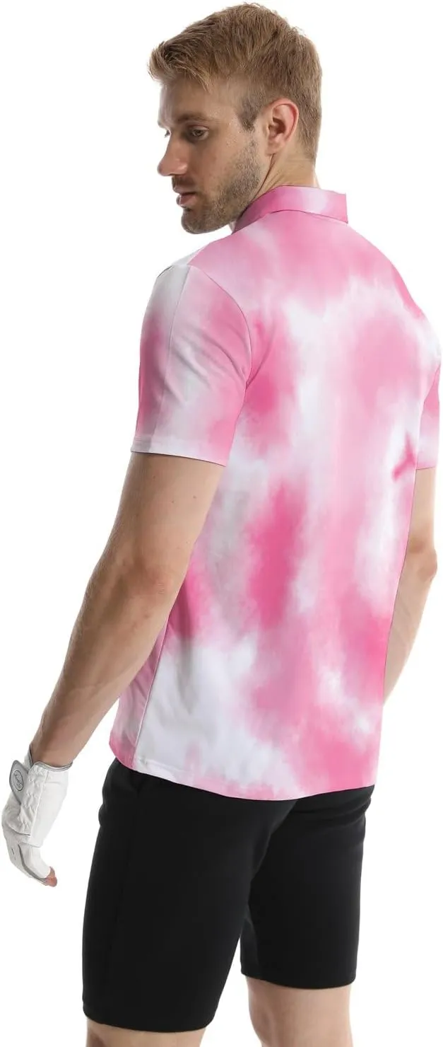Funny Golf Shirts for Men Funny Golf Polo Shirts Men's Golf Shirts Moisture Wicking Quick Dry Short Sleeve Polo Shirts